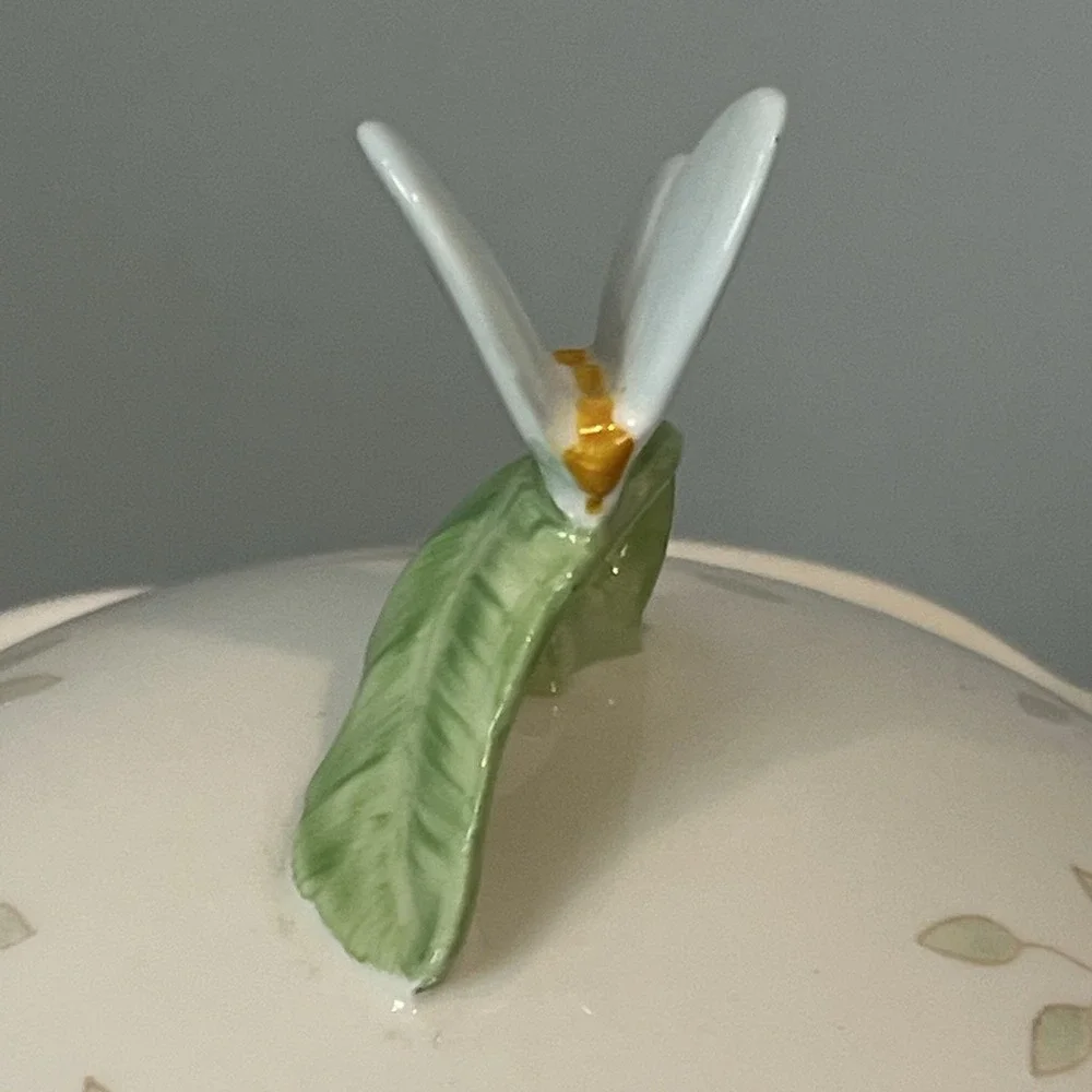 Lenox Butterfly Meadow Small Canister with Blue Butterfly Lid Cookie Jar 8 3/4